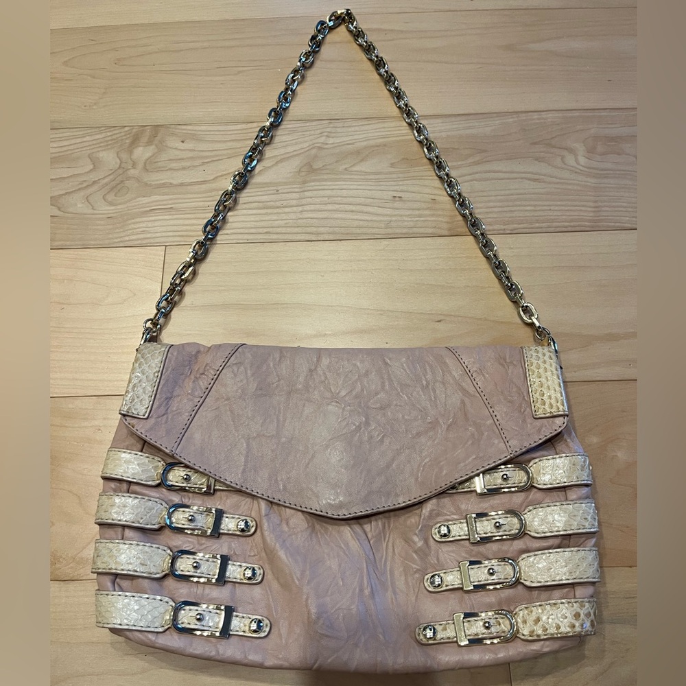 Jimmy Choo Pink Leather Chain Strap Bag